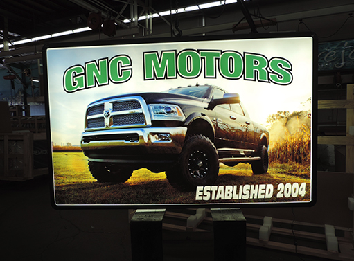 GNC Motors Crystalite Outdoor Business Sign