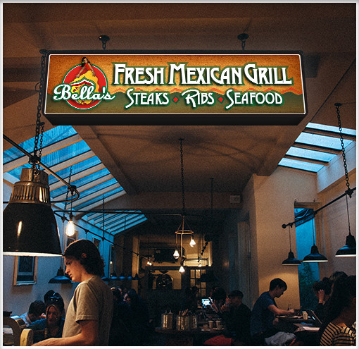 Indoor Business Sign for a Mexican Grill Restaurant