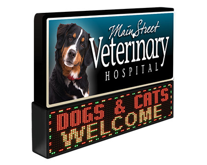 Indoor Combo Plastic Digital Vet Business Sign