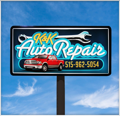 Outdoor Business Sign for an Auto Repair Company