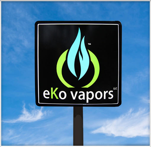 Outdoor Business Sign for eKo Vapors Business