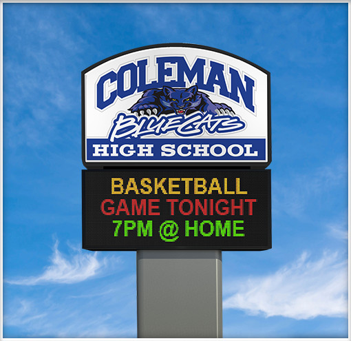 Outdoor Combo Plastic Digital Business Sign for A High School