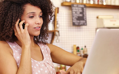 5-17 Woman Ordering Custom Sign for Her Local Business