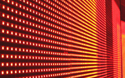 Lights from an LED Display Business Sign 4-18