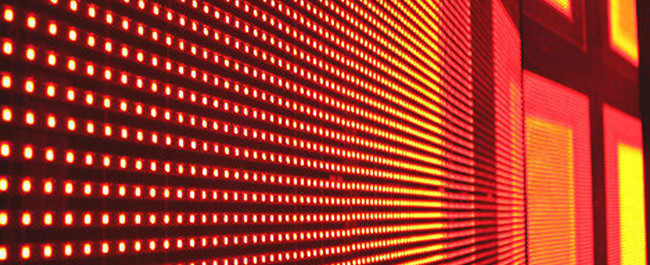 Lights from an LED Display Business Sign 4-18