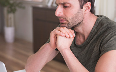 Man Contemplating the Decision of Which Sign to Choose for His Business 4-22 (1)