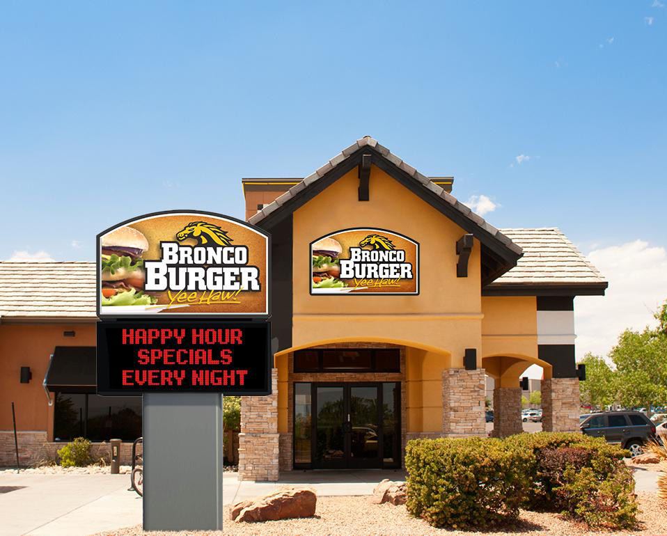 » Outdoor Lighted Sign For Restaurant in Orange County California