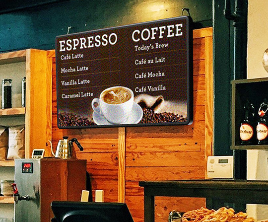 Indoor LED Sign for a Coffee Shop