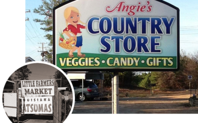 Angie's Country Store Sign Before and After