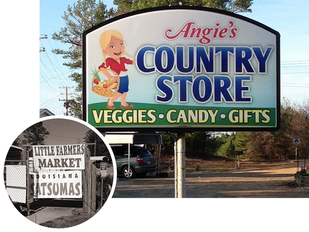 Angie's Country Store Sign Before and After