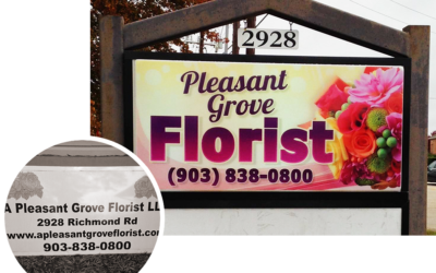 Pleasant Grove Florist Sign Before and After