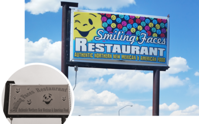 Smiling Faces Restaurant Sign Before and After