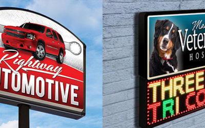 Types of Business Signs like Lighted and LED for Automotive Shops