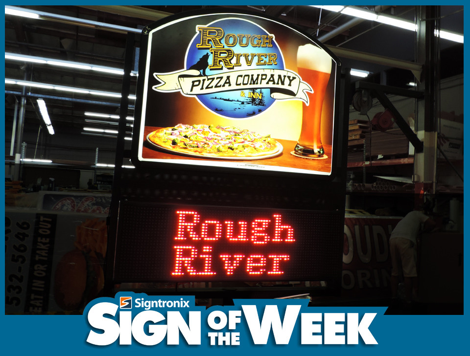 Sign of the Week - Lighted Sign for Rough River Pizza Company and Inn