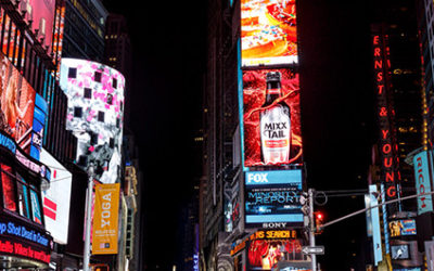 Lighted Signs Are Prevalent In Popular Culture Locations Like Times Square in New York City