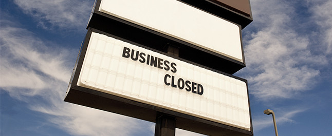 Business Sign with the signage just saying Business Closed